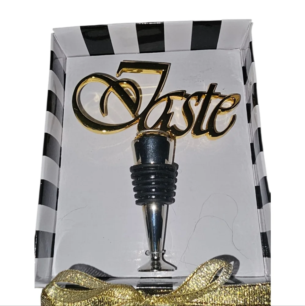 Thirstystone - NEW Gold and Silver Tone 'Taste' Bottle /Wine Stoppers. Lot of 2.